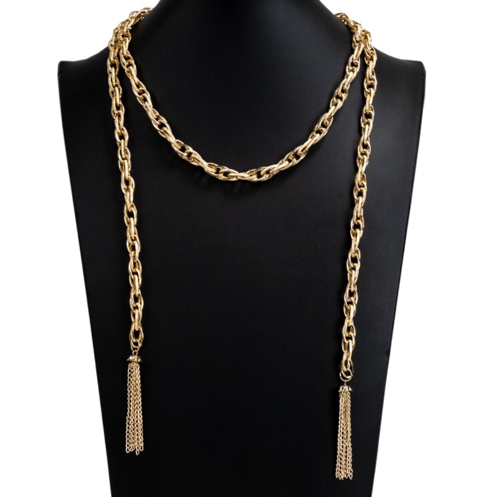 Gold Rope Tassal Necklace